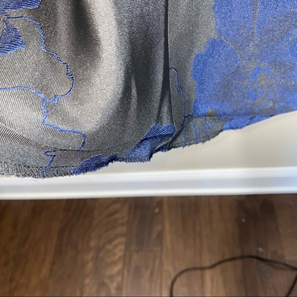 Halston Heritage Black sleeveless Dress Blue Print size 2 fit and flare - Picture 7 of 8